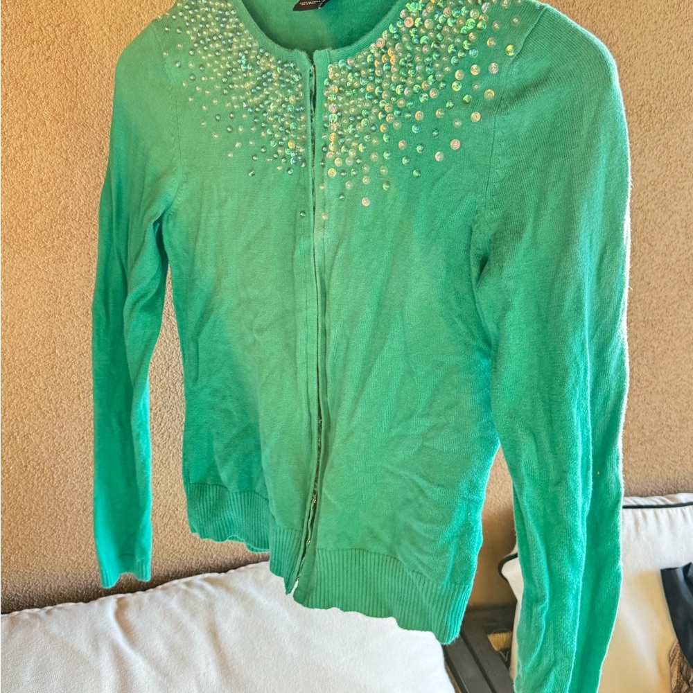 Vintage Y2K Gap Turquoise Sweater with Sequins